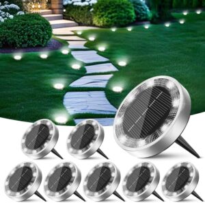 Peasur Solar Ground Disc Lights (8 Pack)